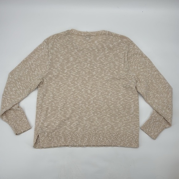 J Crew Factory Crewneck beach sweater in Heather tan/cream size Large NWOT BQ689 - Picture 4 of 9